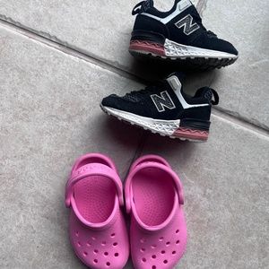 Toddler shoe bundle crocs and new balance size 4